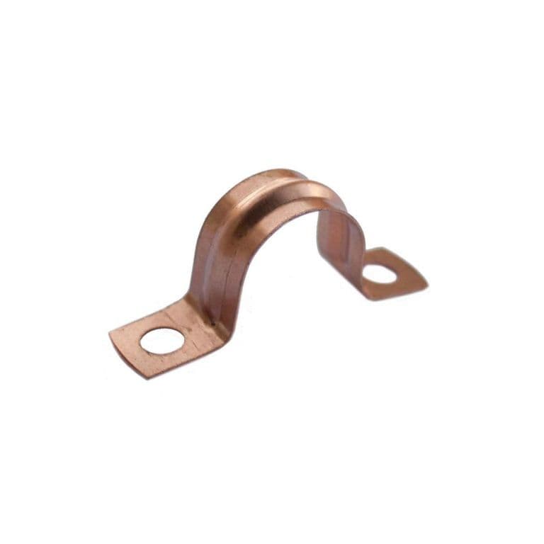 Securplumb Copper Saddle Pipe Clips - 15mm Pack 8
