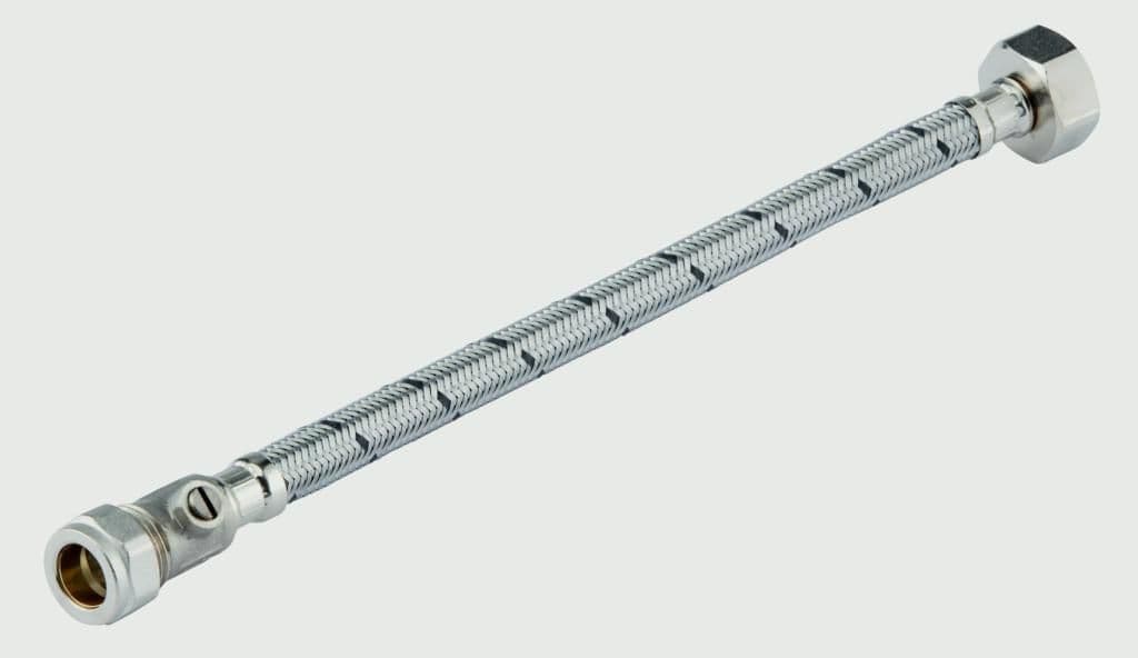 Securplumb ISO Flexi Tap Connector With Valve Pack 2 - 300 x 15 x 1/2"