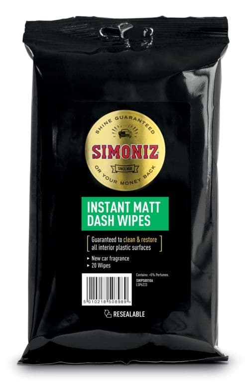 Simoniz Dashboard Wipes Matt Laminate - Pack 20