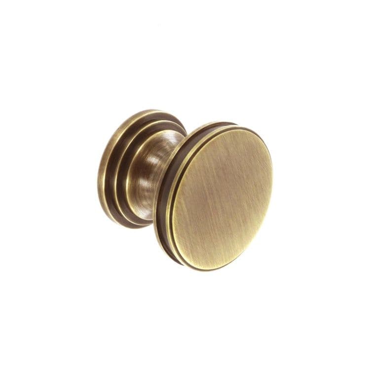 Smiths Architectural Grooved Stepped Knob 40mm - Antique Brass
