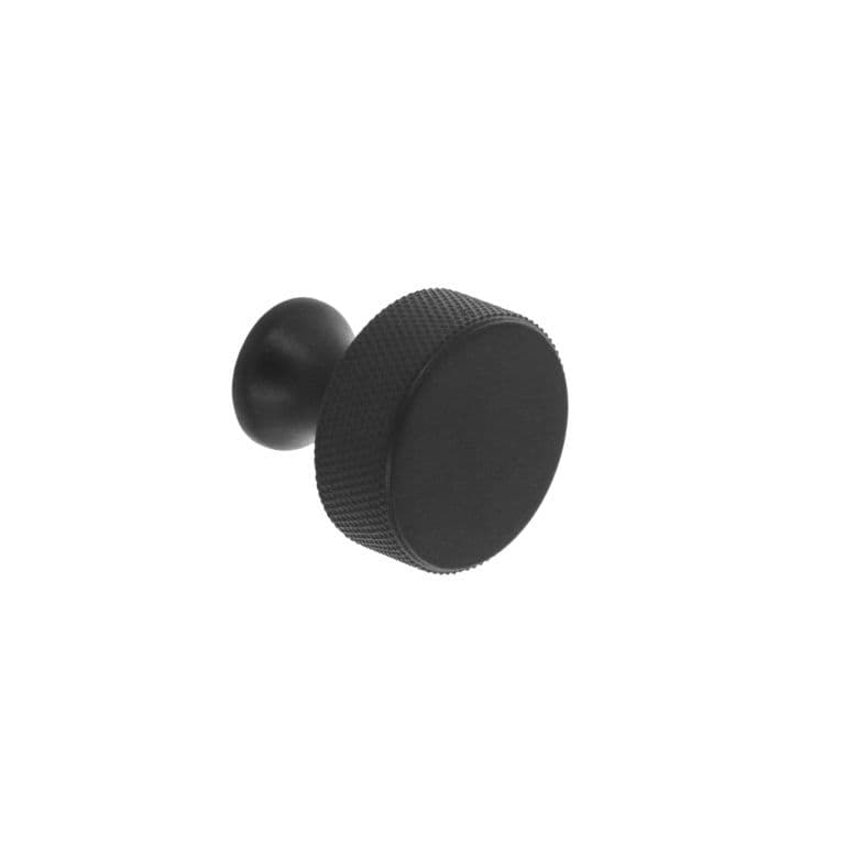 Smiths Architectural Solid Brass Knurled Knob 32mm - Matt Black