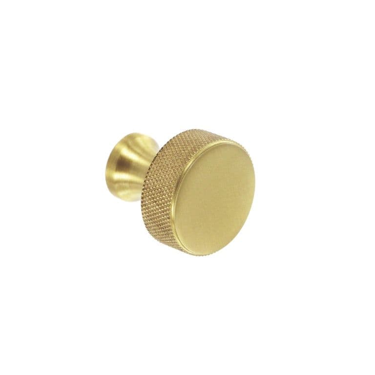 Smiths Architectural Solid Brass Knurled Knob 32mm - Satin Brass
