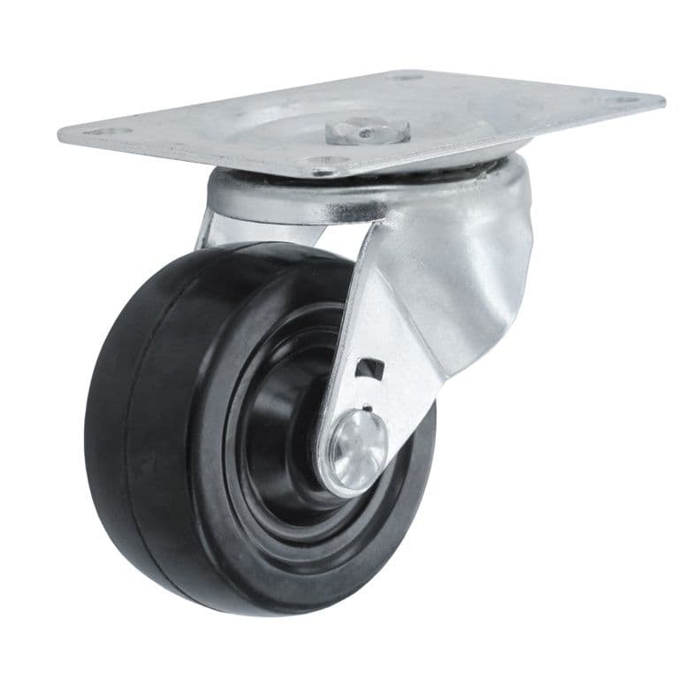 Smiths Ironmongery Swivel Castor Rubber Wheel - 100mm