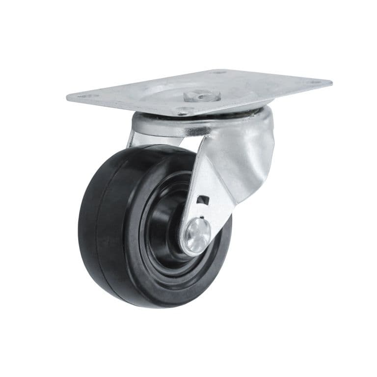 Smiths Ironmongery Swivel Castor Rubber Wheel - 64mm
