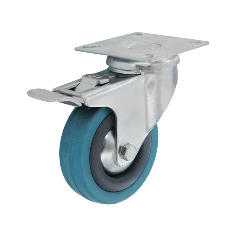 Smiths Ironmongery Swivel Castor Wheel With Brake - 75mm