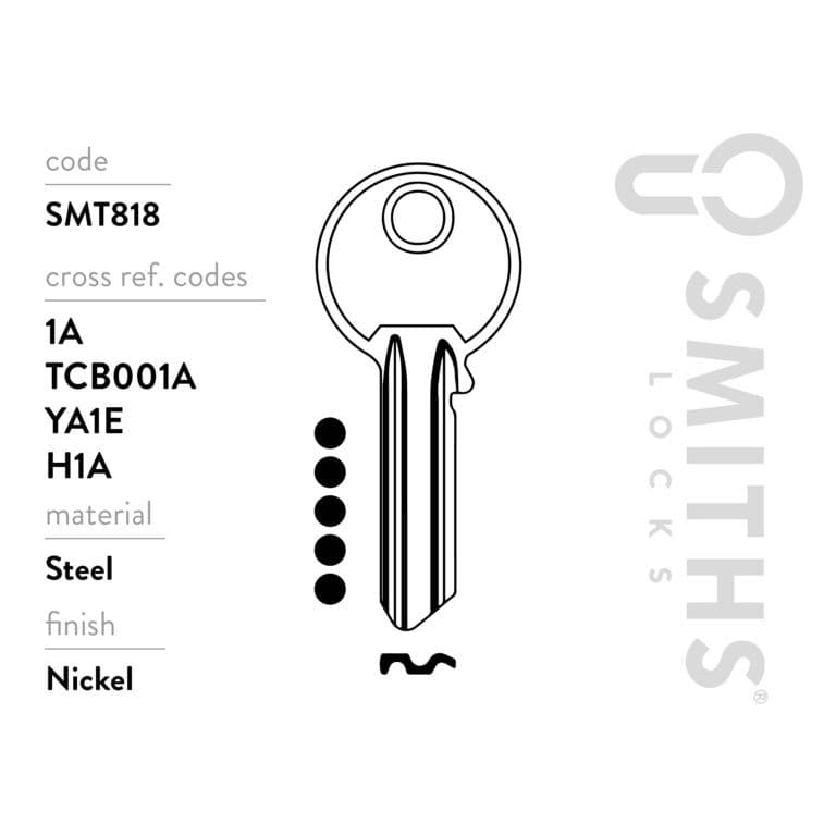 Smiths Locks Yale 5 Pin Cylinder Key Blanks - Pack 10