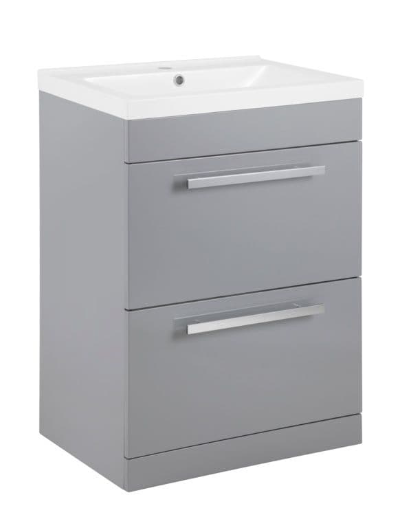 SP Avalon 2 Drawer Grey Basin Unit - 600mm