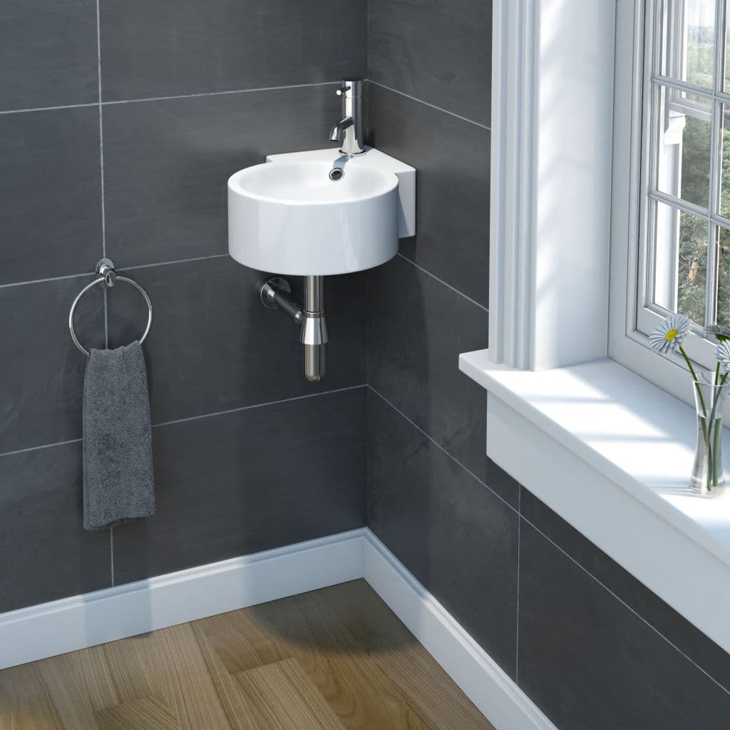 SP Cloakroom Collection Corner Basin 300mm - W: 300mm H: 130mm D: 440mm