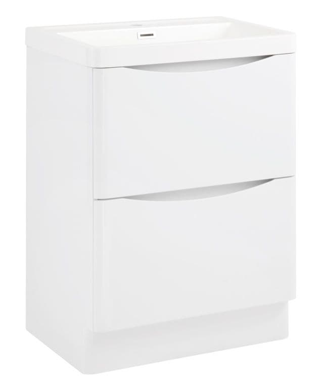 SP Ocata Gloss White 2 Drawer Basin Unit - 600mm
