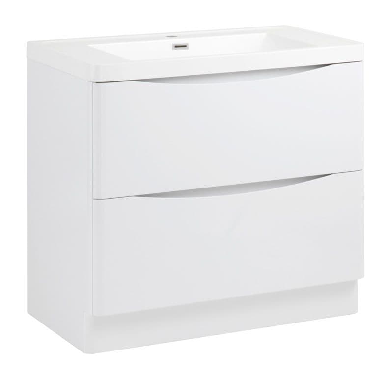SP Ocata Gloss White 2 Drawer Basin Unit - 900mm