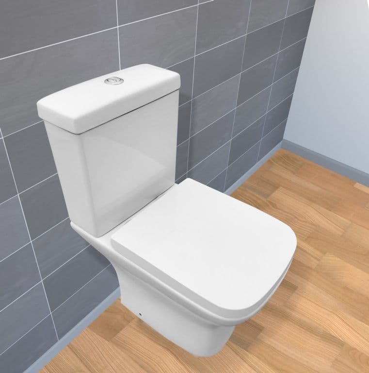 SP Pure Rimless One Box Toilet & Seat - W: 375mm H: 780mm D: 605mm