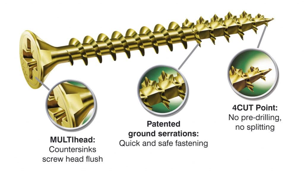 Spax Woodscrews With Yellox Coating - Box 100 4.0mm x 60mm