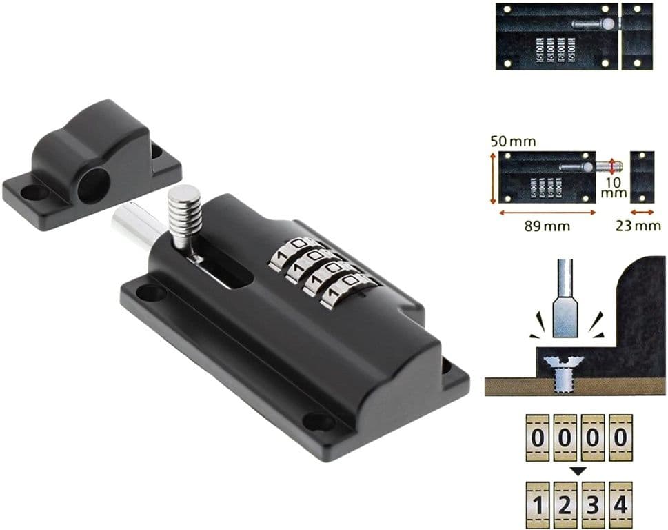 Sterling Combination Locking Bolt - 110mm Black