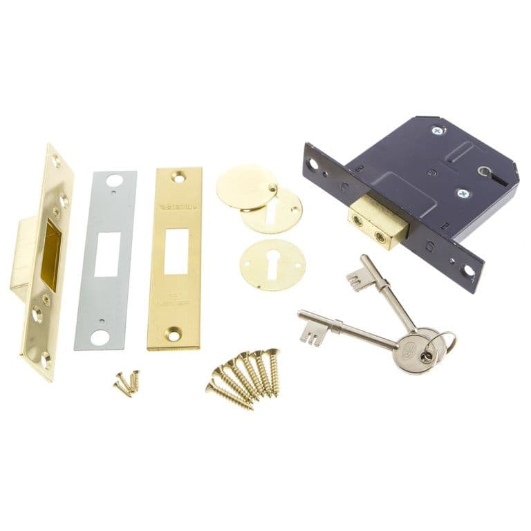 Sterling Mortice Deadlock - 5L - 3" Brass