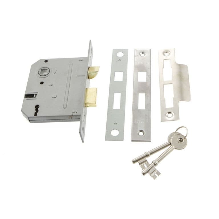 Sterling Mortice Sashlock Nickel Plated - 3L - 2.5"