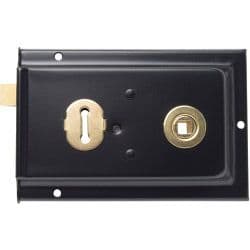 Sterling Rim Lock Black - 6" x 4"