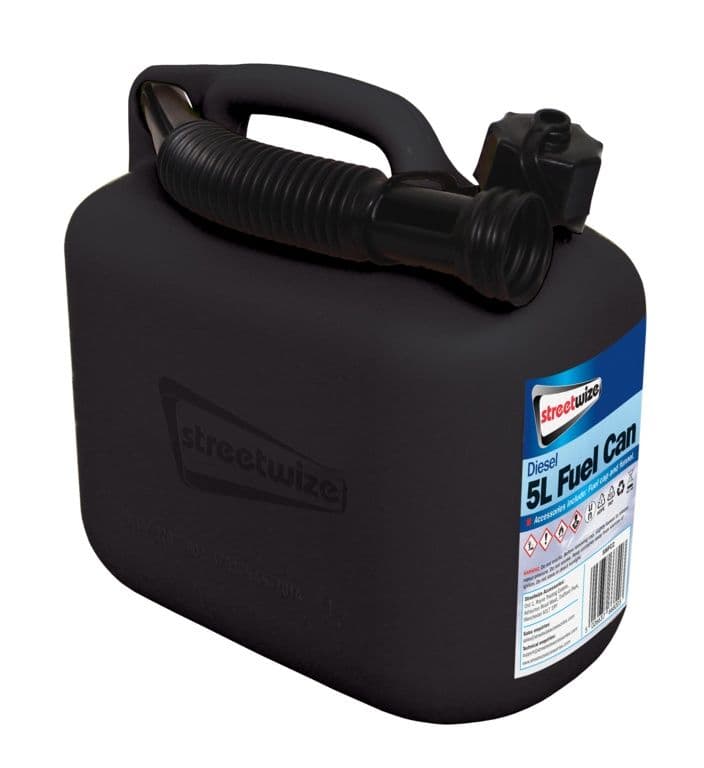 Streetwize Diesel Fuel Can - Black 5L