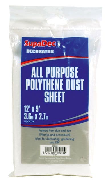SupaDec All Purpose Polythene Dust Sheets - 12' x 9'