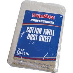 SupaDec Cotton Twill Dust Sheet - 12' x 9' (3.6m x 2.7m) approx