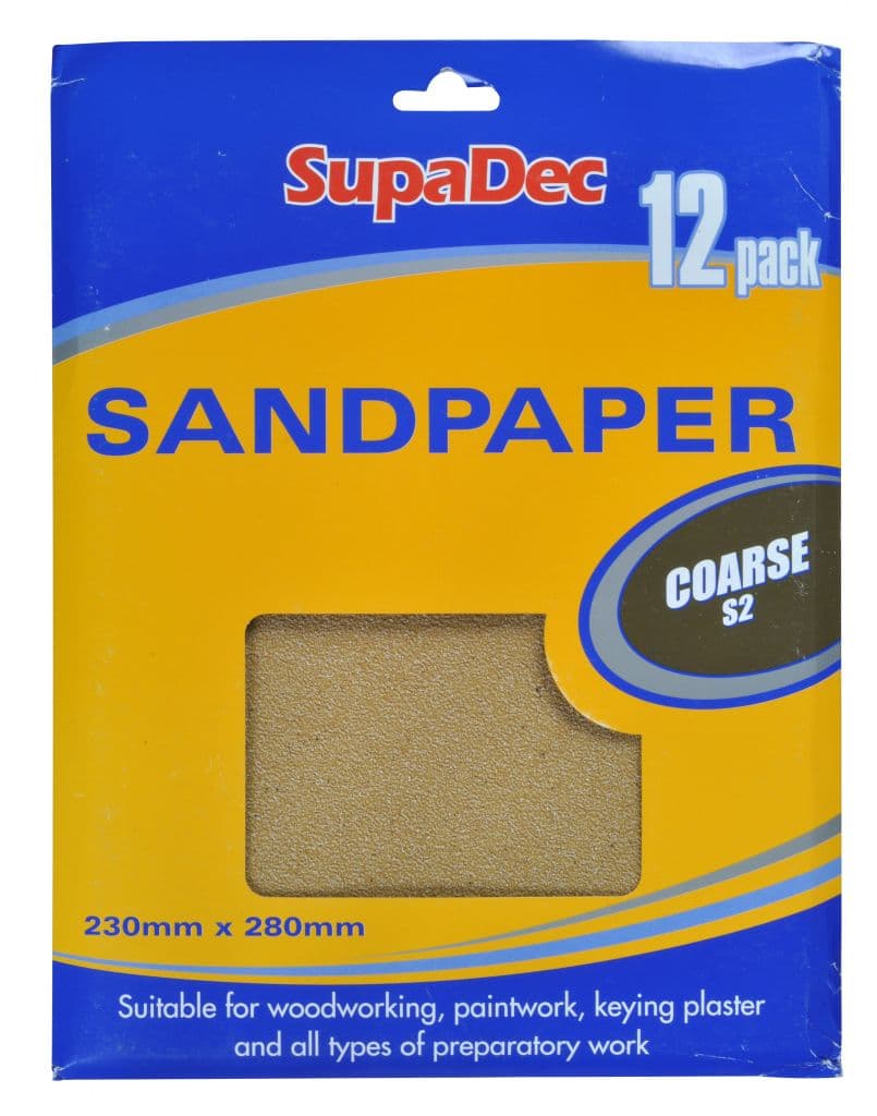 SupaDec General Purpose Sandpaper - Pack 12 Coarse S2