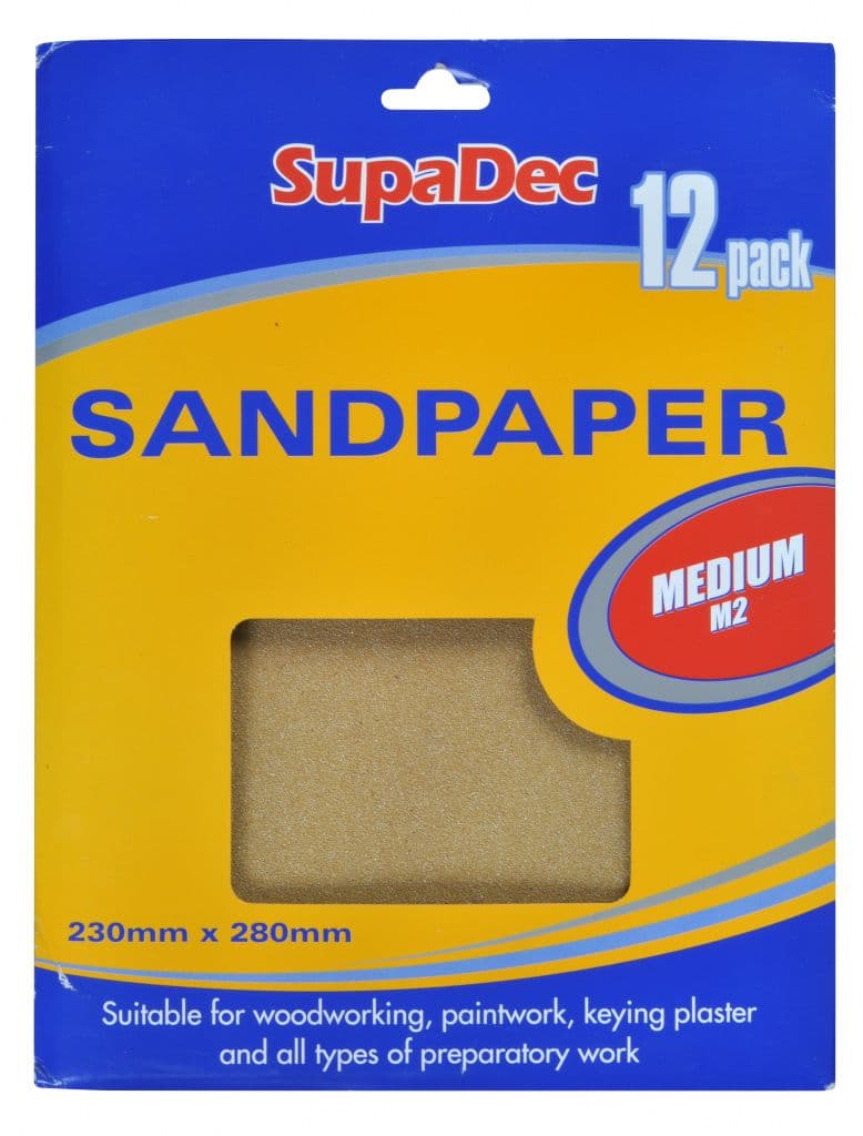 SupaDec General Purpose Sandpaper - Pack 12 Medium M2