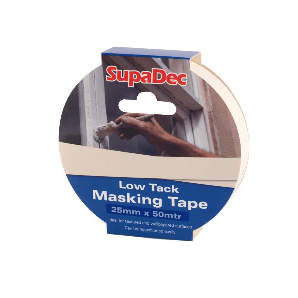 SupaDec Low Tack Masking Tape - 25mm x 50m – Status Home Care