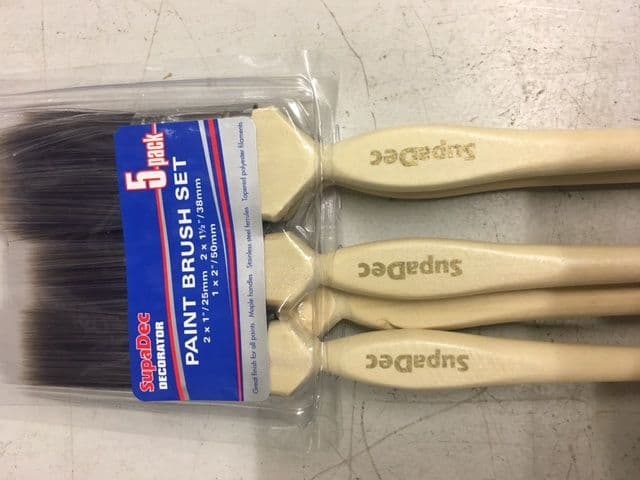 SupaDec Maple Handle Paint Brush Set - Pack 5