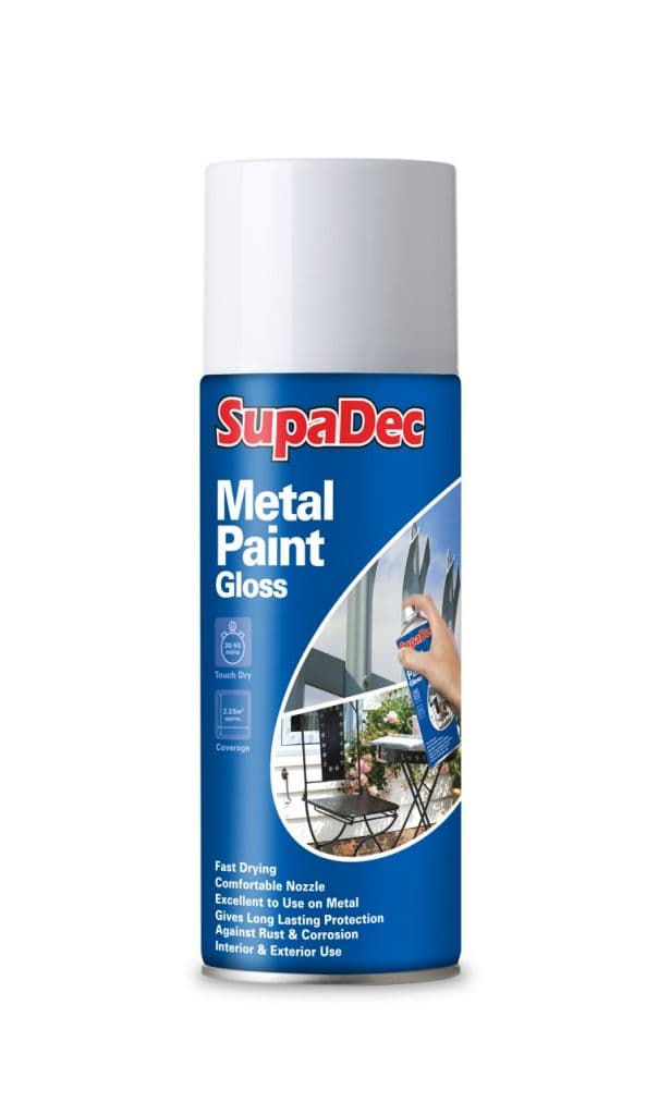 SupaDec Metal Spray Paint - 400ml Gloss White