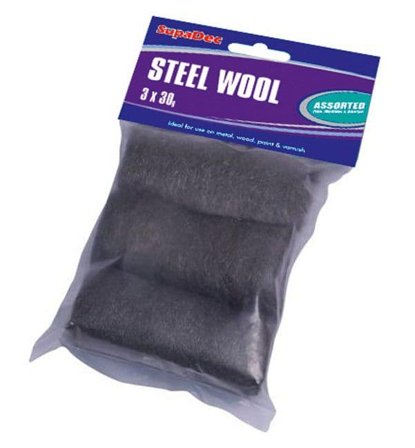 SupaDec Steel Wool - 3x30g Assorted