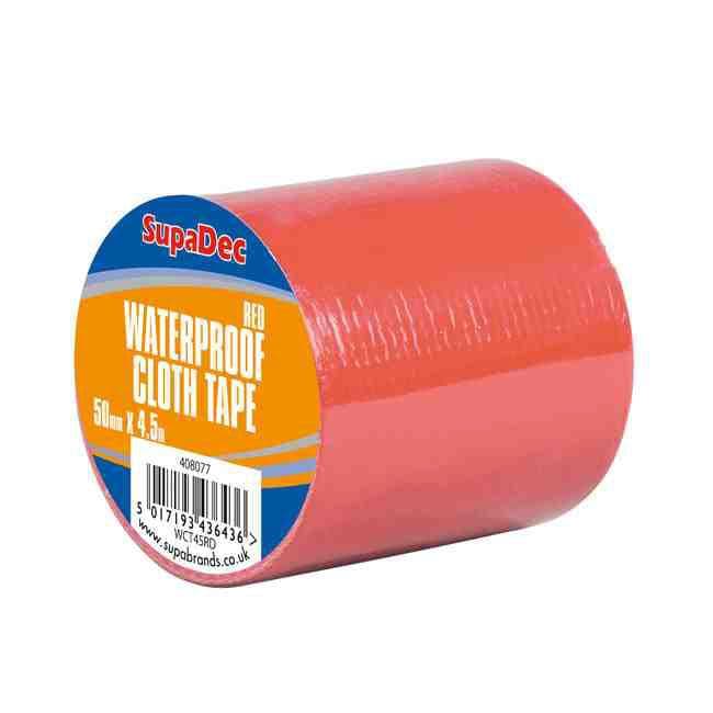 SupaDec Waterproof Cloth Tape - 48mm x 4.5m Red
