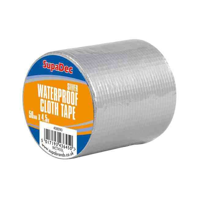 SupaDec Waterproof Cloth Tape - 48mm x 4.5m Silver
