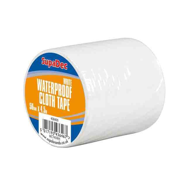 SupaDec Waterproof Cloth Tape - 48mm x 4.5m White