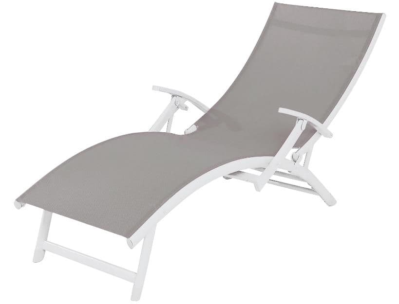 SupaGarden 4 Position Textilene Sun Lounger - With Armrests