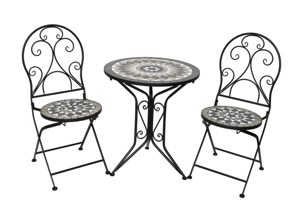 SupaGarden Ceramic Bistro Set - Ash