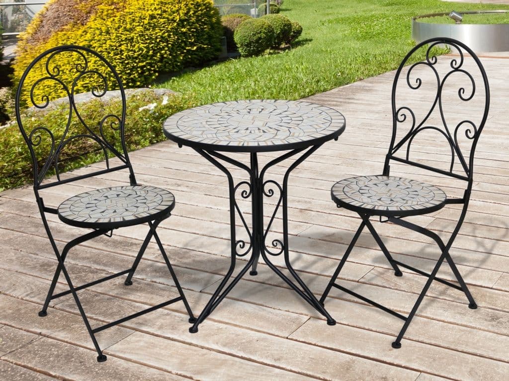SupaGarden Ceramic Bistro Set - Light Grey