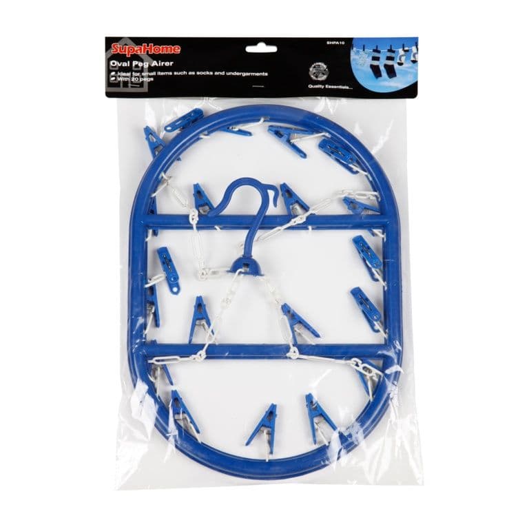 SupaHome Oval 20 Peg Blue Airer - 43cm x 30cm