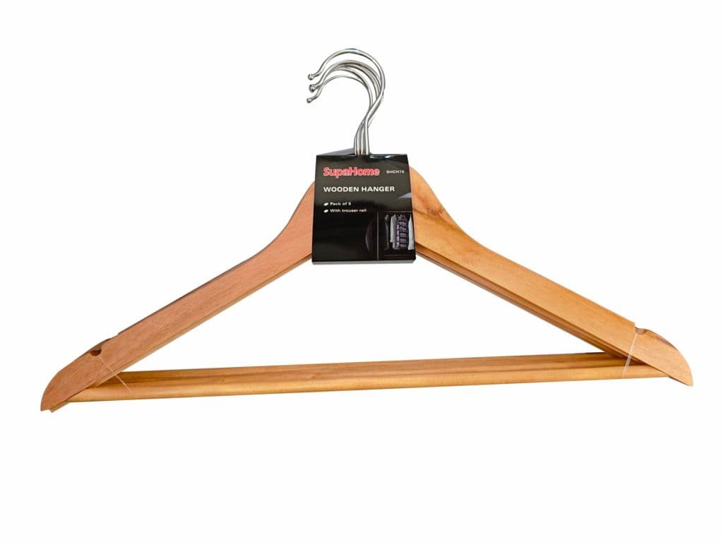SupaHome Wooden Hangers - Pack 5