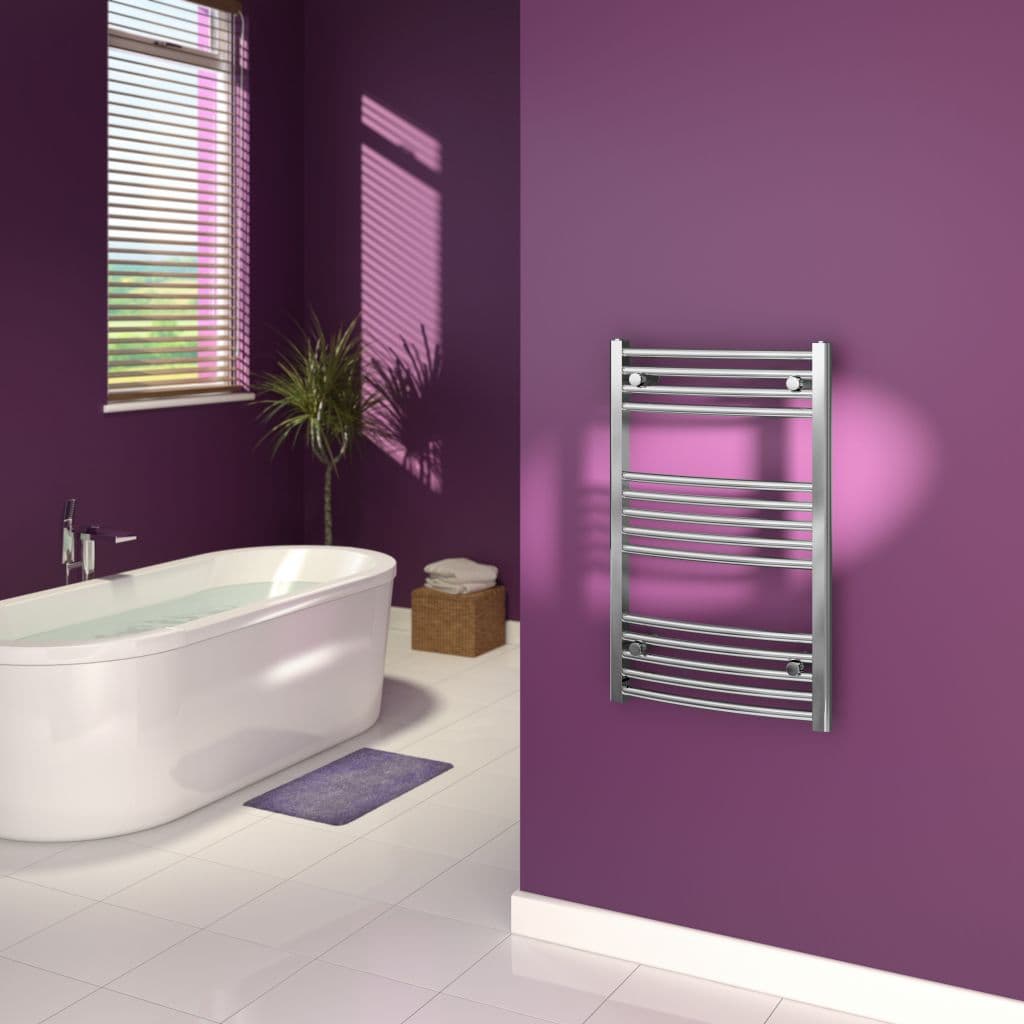 SupaPlumb Curved Towel Rail - 600 X 1200mm Chrome