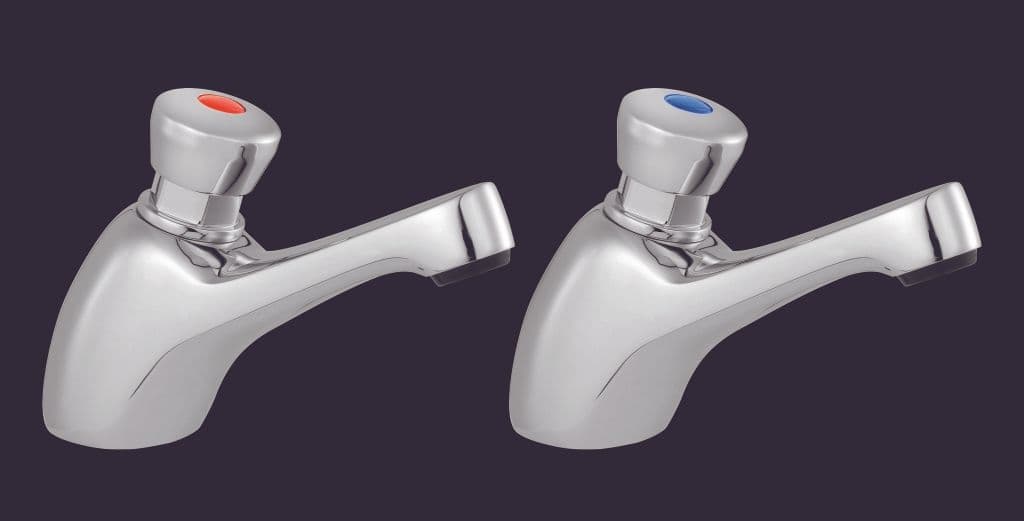 SupaPlumb Self Closing Basin Taps - W: 47mm H: 100mm D: 140mm