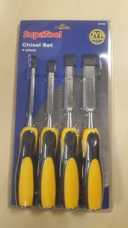 SupaTool Chisel Set With Bi Material Handles - 4 Piece