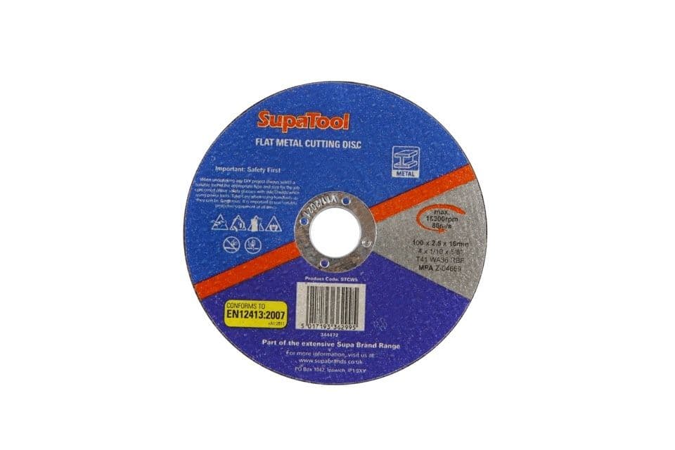 SupaTool Flat Metal Cutting Disc - 100mmx2.5mm