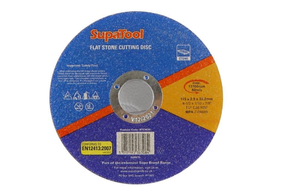 SupaTool Flat Stone Cutting Disc - 115mm115mmx2.5mm
