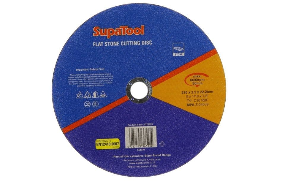 SupaTool Flat Stone Cutting Disc - 230mmx2.5mm
