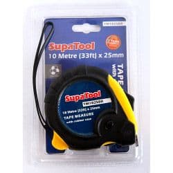 SupaTool Rubberised Tape Measure - 10m x 25mm