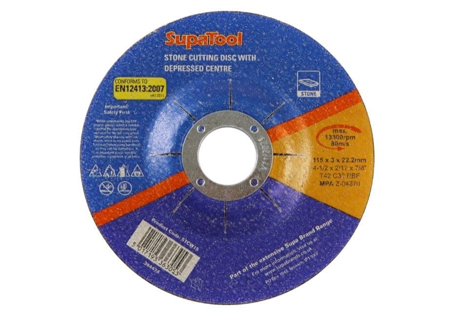 SupaTool Stone Cutting Disc With Depressed Centre - 115mmx3mm