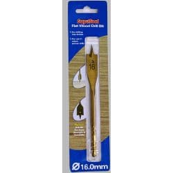 SupaTool Titanium Coated Flat Wood Drill Bits - 16mm
