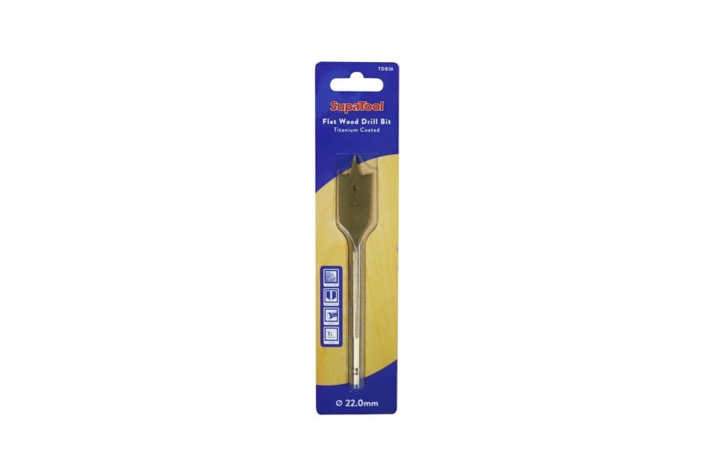 SupaTool Titanium Coated Flat Wood Drill Bits - 22mm
