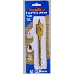 SupaTool Titanium Coated Flat Wood Drill Bits - 25mm