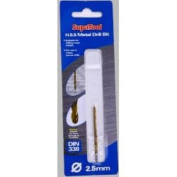 SupaTool Titanium Coated HSS Drill Bits - 2.5x57mm
