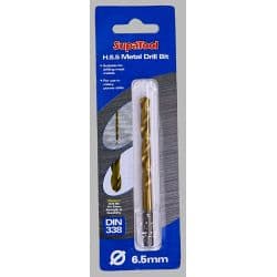 SupaTool Titanium Coated HSS Drill Bits - 6.5x101mm